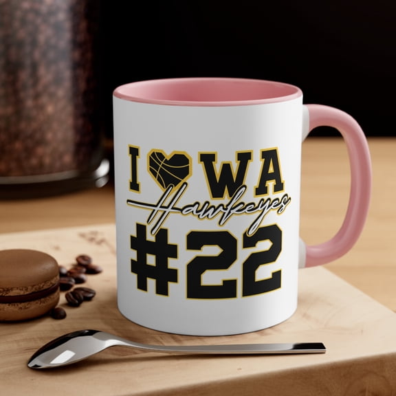 I love Clark 22 Iowa Women's basketball fans gift Accent Coffee Mug,11oz