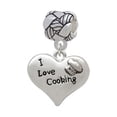 thumbnail image 1 of I love Cooking Heart with Chef Hat - Woven Rope Charm Bead, 1 of 1