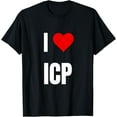 thumbnail image 1 of I love ICP . Crypto saying for the Blockchain and Token Nerd T-ShirtMen and women, White Black T-shirt, size: Extra large S-4XL, 1 of 4
