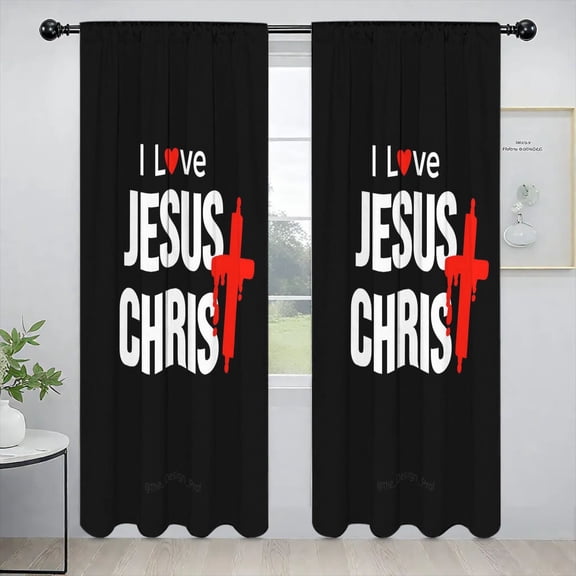 I love JESUS CHRIST Custom Window Curtains 52 x 84 Inch Set of 2 Panels