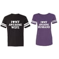 thumbnail image 1 of I love My Awesome Husband wife Matching Couple Cotton Jerseys (Men Black / Women Purple) (Men XXXL / Women XXL), 1 of 3