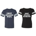thumbnail image 1 of I love My Awesome Husband wife Matching Couple Cotton Jerseys (Men Navy / Women Black) (Men S / Women S), 1 of 3