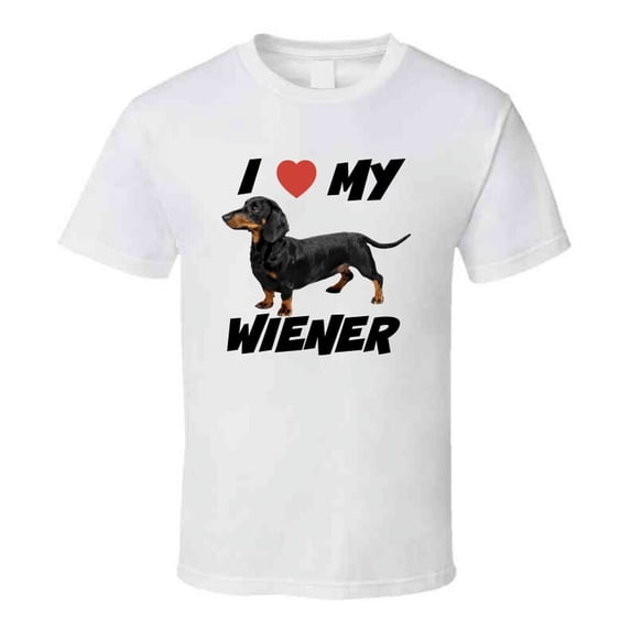 I love My Wiener Unisex Novelty T-Shirt Dachshund Dog Tee Shirt Clothing New