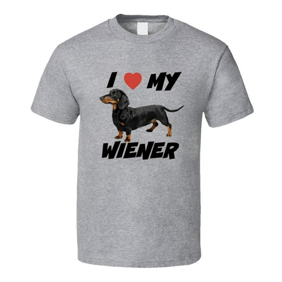 I love My Wiener Unisex Novelty T-Shirt Dachshund Dog Tee Shirt Clothing New
