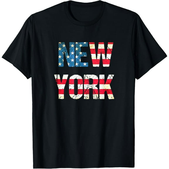 I love New York flag souvenir NY T-Shirt men and women can wear, black, white, gifts