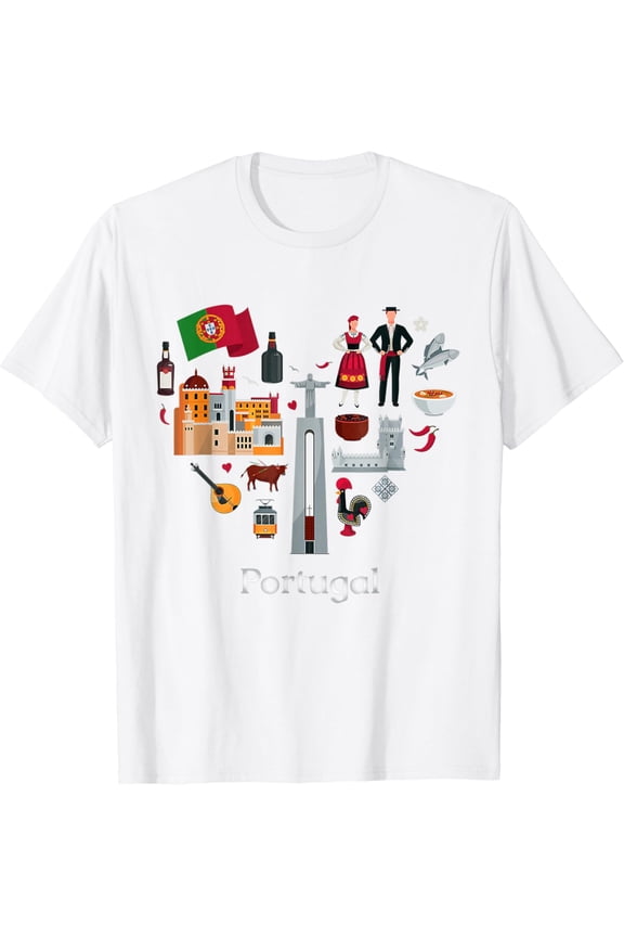 I love Portugal Lisbon Map iconic traditional Souvenir Gift T-Shirt