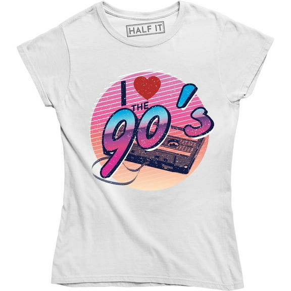 I love The 90's Funny Music Retro cassette Tape Women's T-Shirt