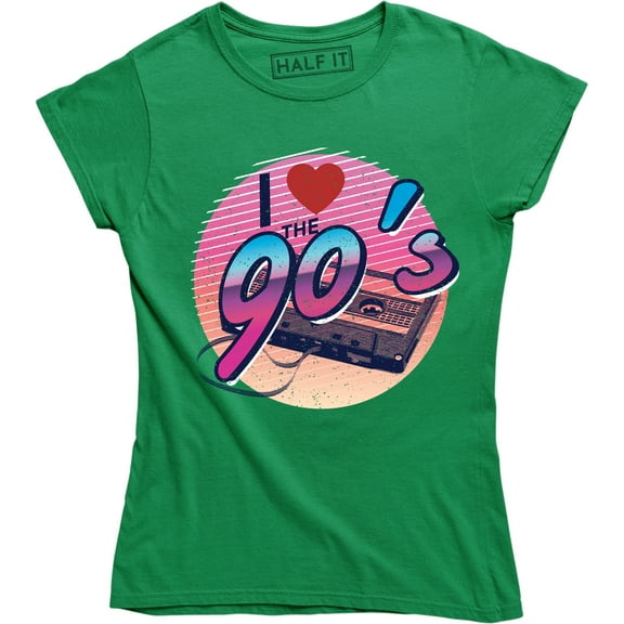 I love The 90's Funny Music Retro cassette Tape Women's T-Shirt