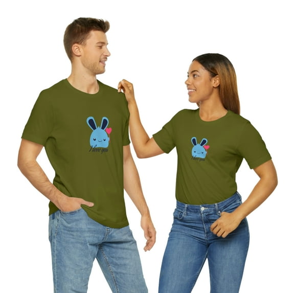 I love You Bunny Valentine's Day Unisex Jersey Short Sleeve Tee