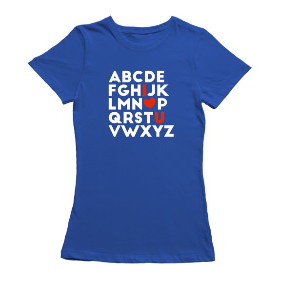 I love You Crosswords Women Royal Blue T-Shirt, Female Large