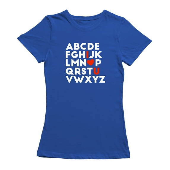 I love You Crosswords Women Royal Blue T-Shirt, Female x-Large