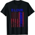 thumbnail image 1 of I love america shirt USA flag 4th july independence day USA T-Shirt, 1 of 3