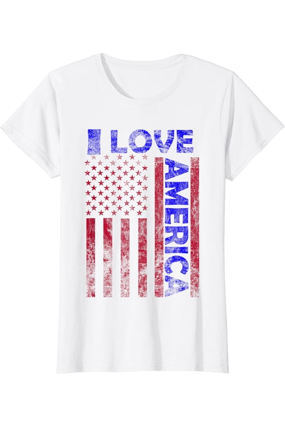 I love america shirt USA flag 4th july independence day USA T-Shirt