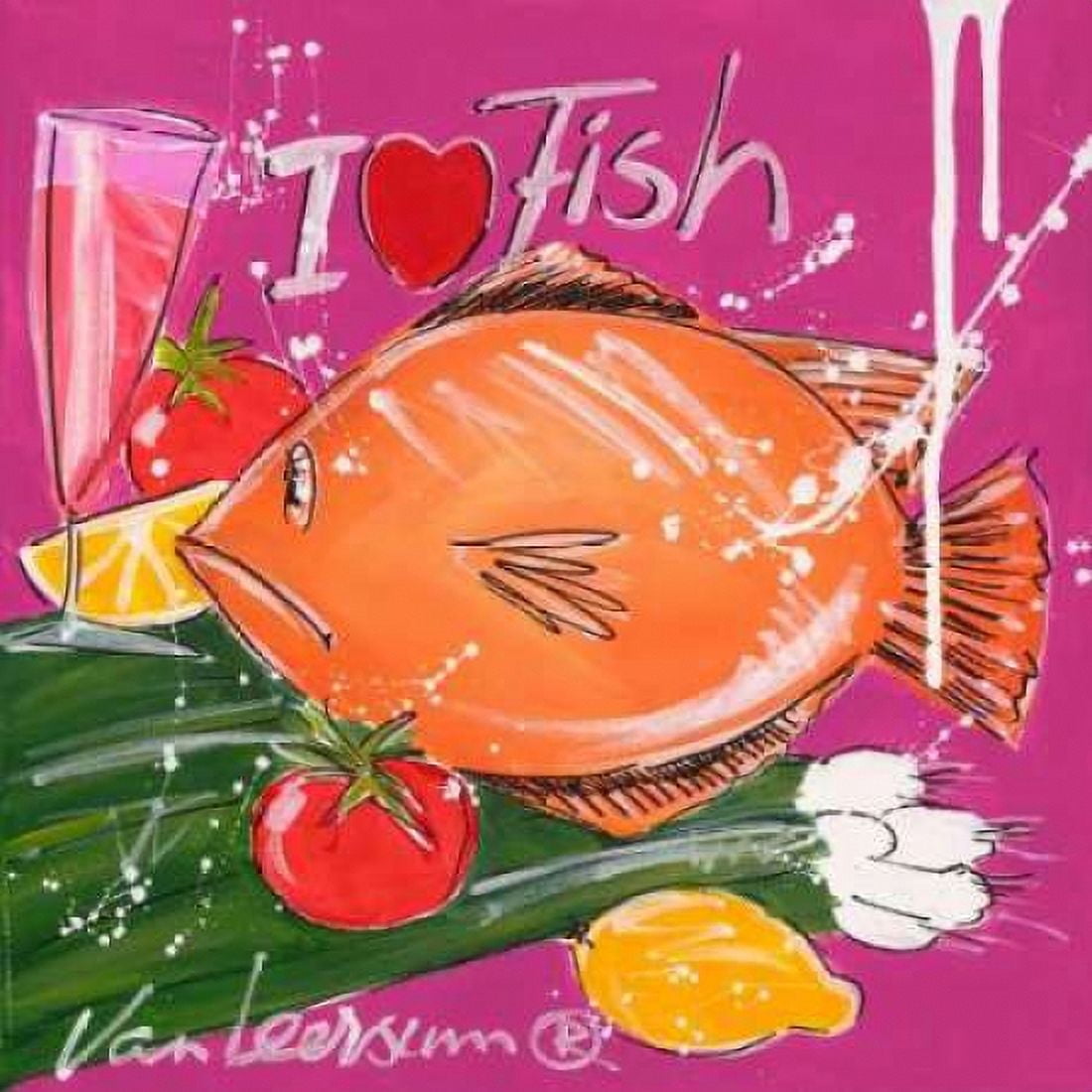 I love fish Canvas Art - El van Leersum (24 x 24)