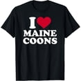 thumbnail image 1 of I love maine coons cats T-Shirt mens t shirt，black，women，funny，misfits，men，journey，t-shirt, 1 of 4