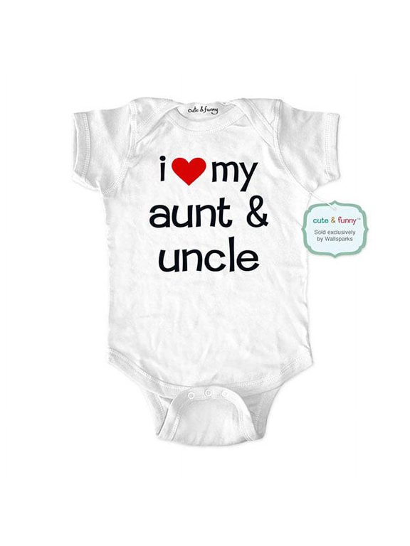 I love my aunt & uncle - wallsparks cute & funny Brand - baby one piece bodysuit - Great baby shower gift!
