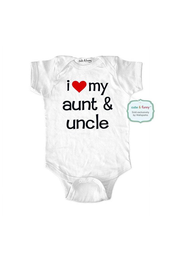 I love my aunt & uncle - wallsparks cute & funny Brand - baby one piece bodysuit - Great baby shower gift!