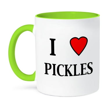 3dRose, I love pickles, 15oz Two-Tone Green Mug