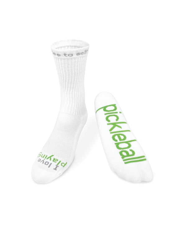 I LOVE PLAYING Pickleball - White Crew Socks