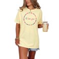thumbnail image 1 of I love you T-Shirt, Cute Love Message Tee, Heart Border Design Shirt, Romantic Gift for Her, Valentine's Day Present, Anniversary Top, Butter Comfort Colors T-Shirt, Small, 1 of 1