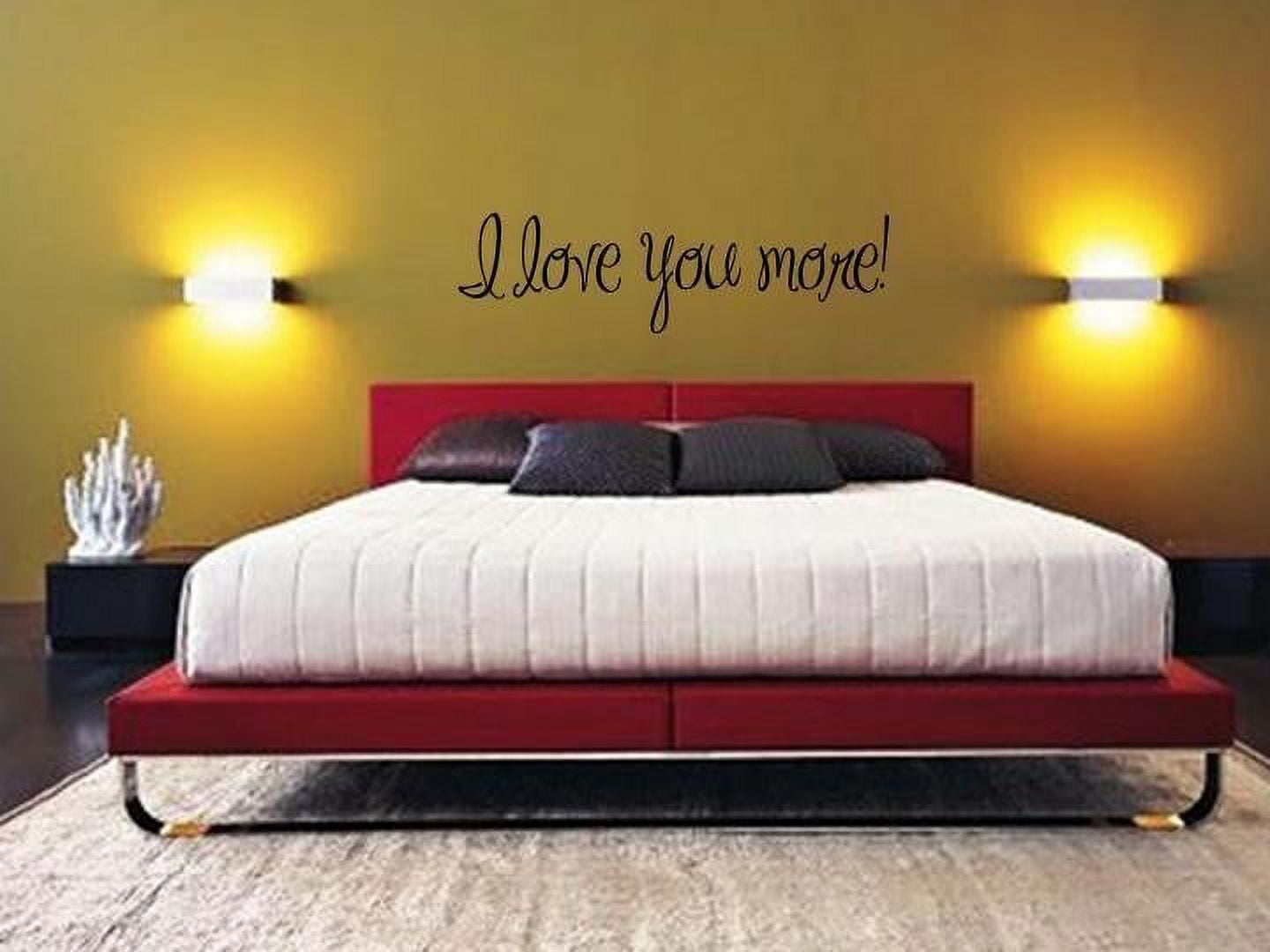I love you more Wall Art Vinyl Decal Lettering Words Sticker Stencil