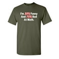 thumbnail image 1 of I'm 35% Funny And 75% Bad At Math Humor Fun Saying Apparel Graphic Tees Sarcastic Novelty Gift For Students Funny T Shirt For Men, 1 of 5