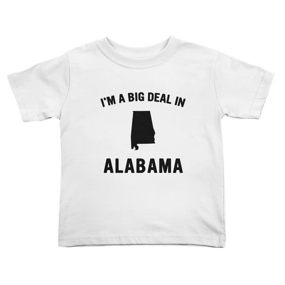 I'm A Big Deal in Alabama Cute Toddler T Shirts for Boys Girls (White, Youth M)