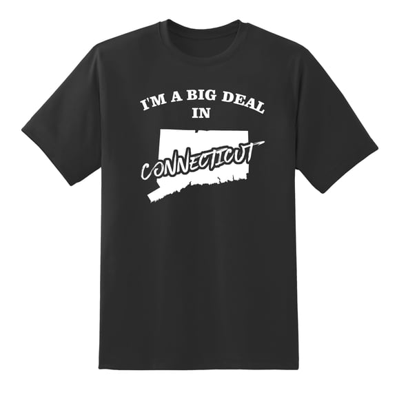 I'm A Big Deal in Connecticut Funny Men or Women Graphic Connecticut Map Tee Mens Graphic T Shirts Black,S
