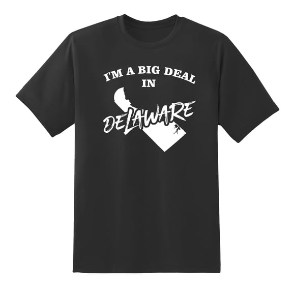 I'm A Big Deal in Delaware Funny Men or Women Graphic Delaware Map Tee Mens Graphic T Shirts Black,3XL