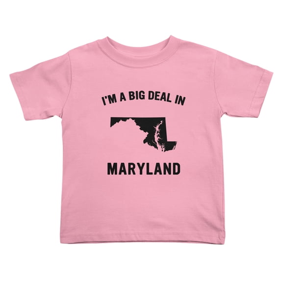 I'm A Big Deal in Maryland Cute Toddler T Shirts for Boys Girls (Pink, Youth M)