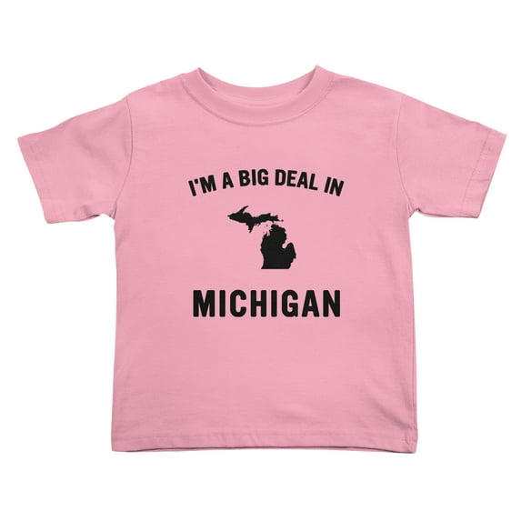 I'm A Big Deal in Michigan Cute Toddler T Shirts for Boys Girls (Pink, 2T)