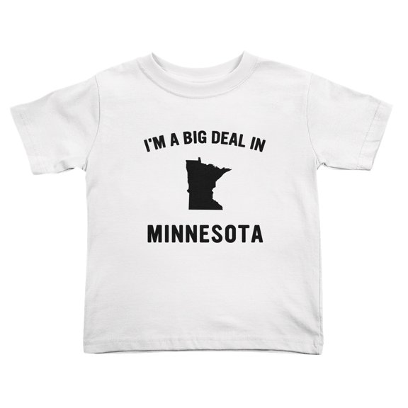 I'm A Big Deal in Minnesota Cute Toddler T Shirts for Boys Girls (White, Youth L)