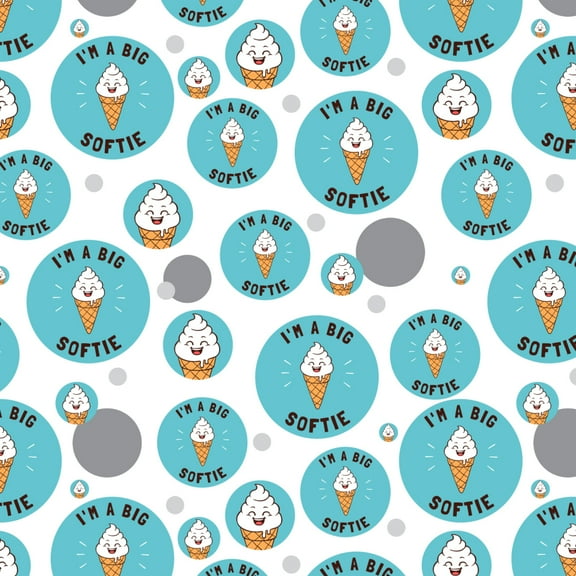 I'm A Big Softie Soft Serve Ice Cream Cone Funny Humor Premium Gift Wrap Wrapping Paper Roll