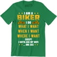 thumbnail image 1 of I'm A Biker I Do What I Do Except I Gotta Ask My Wife One Sec Funny Slogan Mens T-Shirt, 1 of 4