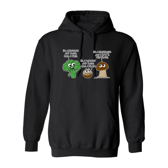 I'm A Broccoli And I Look Like A Tree, I'm A Walnut And I Look Like A Brain Sarcastic Novelty Gift Idea Adult Humor Funny Men's Hoodies