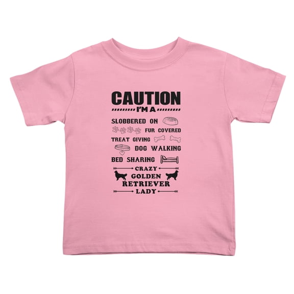 I'm A Crazy Golden Retriever Lady, Dog Lover's Funny Toddler T Shirts for Boys Girls (Pink, Youth XL)