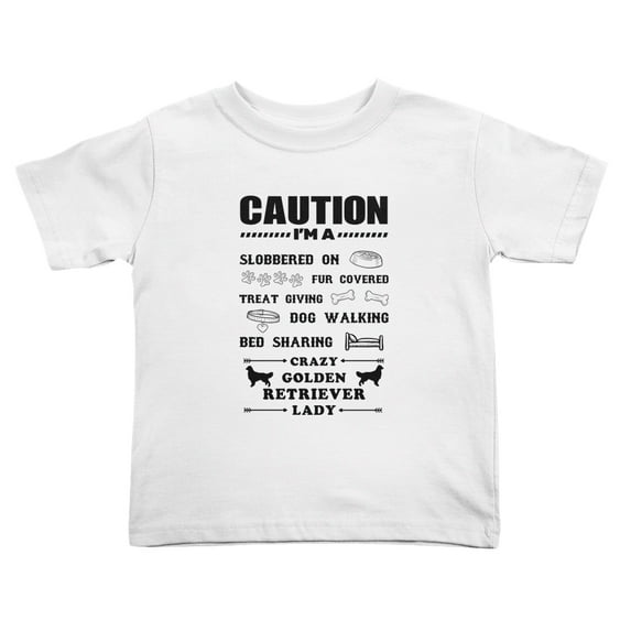 I'm A Crazy Golden Retriever Lady, Dog Lover's Funny Toddler T Shirts for Boys Girls (White, Youth XL)