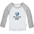 thumbnail image 1 of I'm A Cute Baby Funny T shirt For Baby, Newborn Babies T-shirts, Infant Tops, 0-24M Kids Graphic Tees Clothing (Long Gray Raglan T-shirt, 0-6 Months), 1 of 4