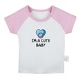thumbnail image 1 of I'm A Cute Baby Funny T shirt For Baby, Newborn Babies T-shirts, Infant Tops, 0-24M Kids Graphic Tees Clothing (Short Pink Raglan T-shirt, 6-12 Months), 1 of 4