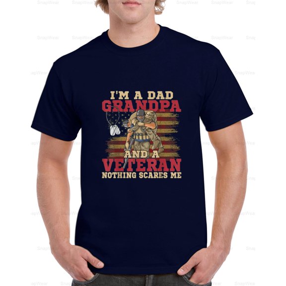 I'm A Dad Grandpa And A Veteran Happy Fathers Day Military Hero Proud T-Shirt Unisex, up to 5XL