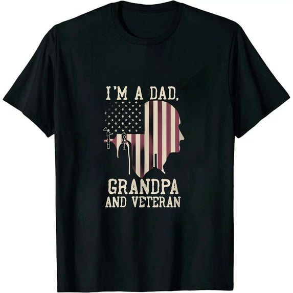 I'm A Dad Grandpa And Veteran Fathers Day Papa Grandpa T-Shirt 8500001
