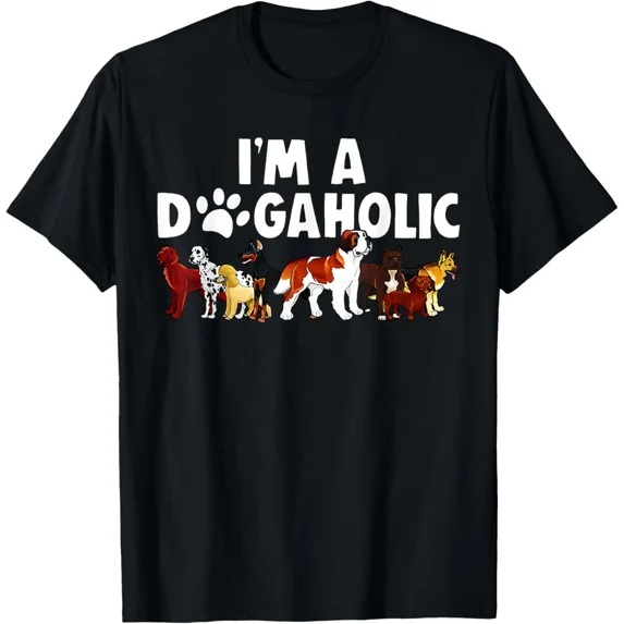 I'm A Dogaholic Dog Owner Pet Animals Dogs Lover Graphic T-Shirt for Men Women G