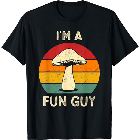 I'm A Fun Guy Fungi Mushroom Biology Pun Mycology Unisex T-Shirt for Men Women Kids Toddler,Black Color,Size L