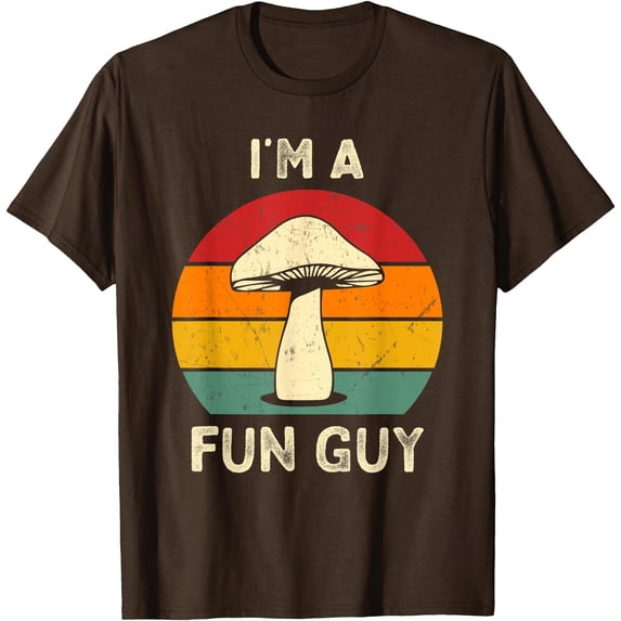I'm A Fun Guy Fungi Mushroom Biology Pun Mycology Unisex T-Shirt for Men Women Kids Toddler,Dark Chocolate Color,Size 2XL