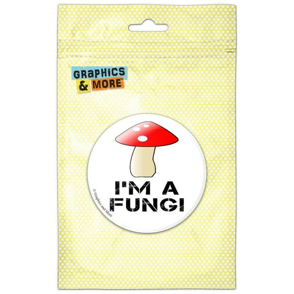 I'm A Fungi Fun Guy Fungus Mushroom Pinback Button Pin Badge