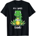 thumbnail image 1 of I'm A Gamer Cute Dinosaur Design T-Shirt, 1 of 5