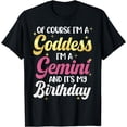 thumbnail image 1 of I'm A Gemini Women Goddess Queen Its My Birthday Season Pink T-Shirt, 1 of 4