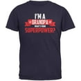 thumbnail image 1 of I'm A Grandpa What's Your Superpower Navy Adult T-Shirt - Small, 1 of 1