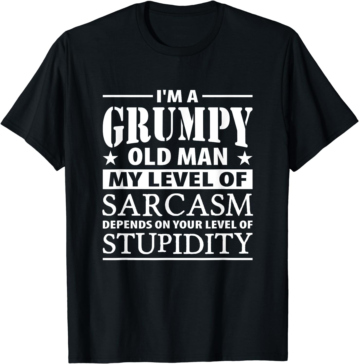 I'm A Grumpy Old Man My Level Of Sarcasm Depends Funny Shirt T-Shirt ...
