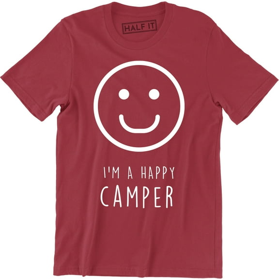 I'm A Happy Camper Funny Smile Face Emoji Tourism Camping Travel Men T-Shirt